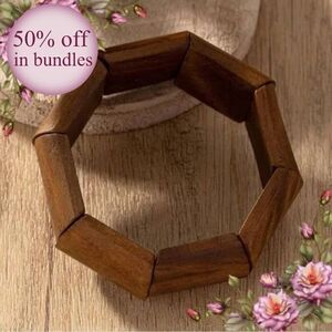 Bohemian Style Elastic Wooden Bracelet, Retro And Minimalist Design
